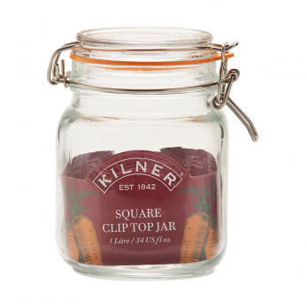 Квадратная банка Kilner Clip Top, 1 л