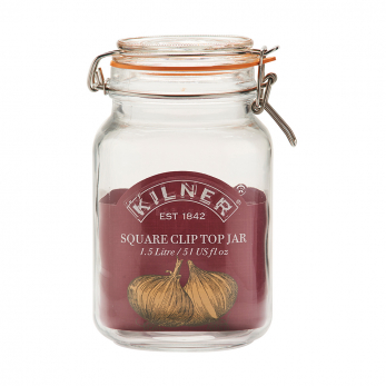 Квадратная банка Kilner Clip Top, 1.5 л