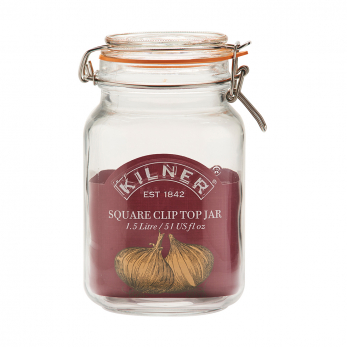 Квадратная банка Kilner Clip Top, 1.5 л